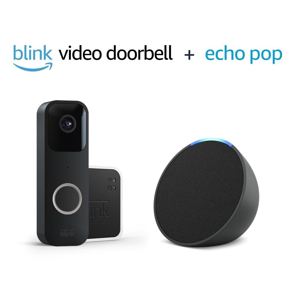 Blink Video Doorbell System + Amazon Echo Pop