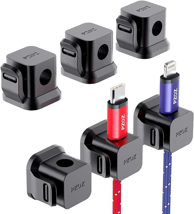 PZOZ 6 Pack Cord Organizer, Adhesive Charger Cable Clips