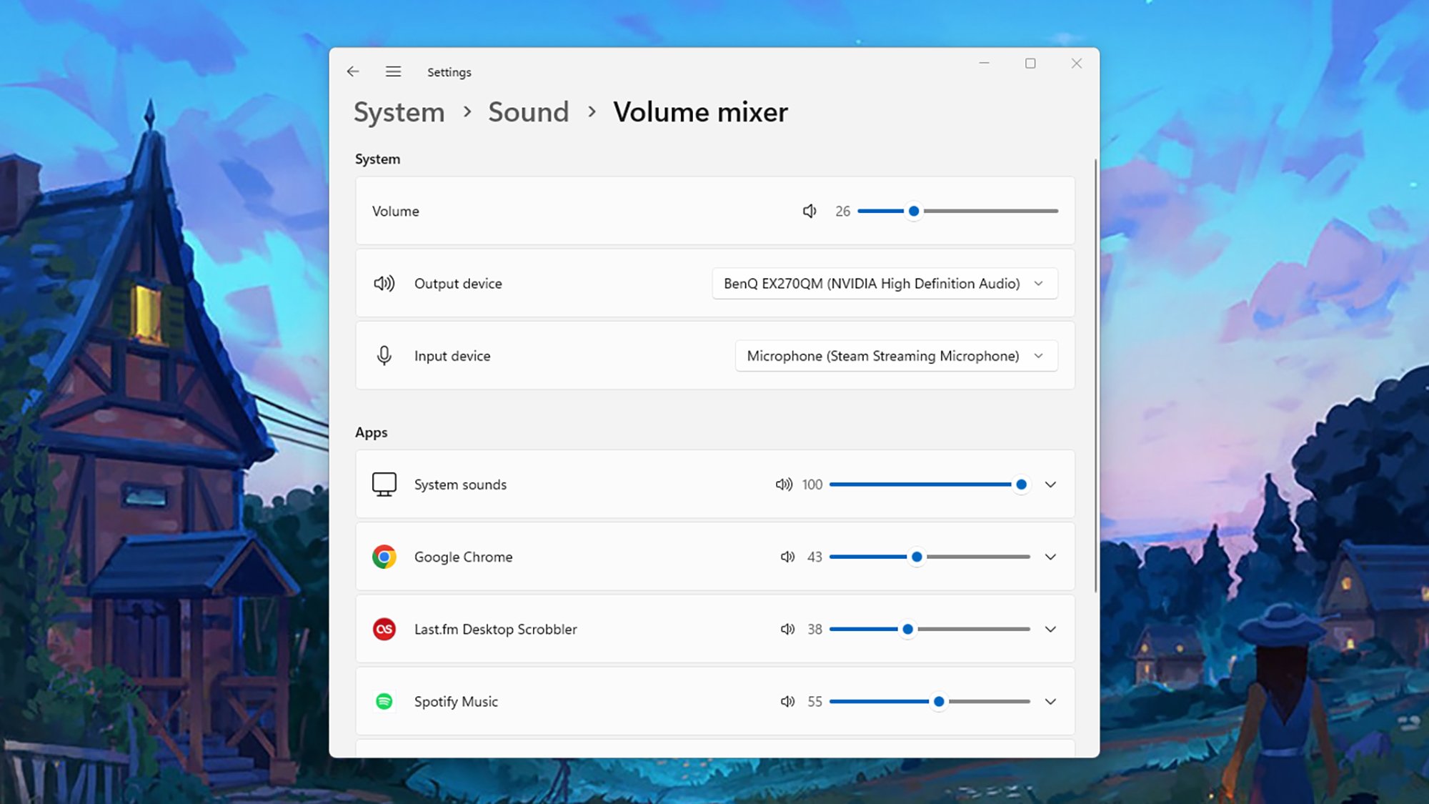 Windows volume options