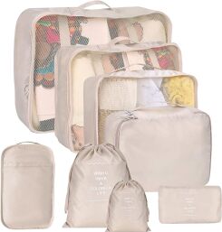 8 Set Packing Cubes for Suitcases, kingdalux Travel Luggage Packing Organizers