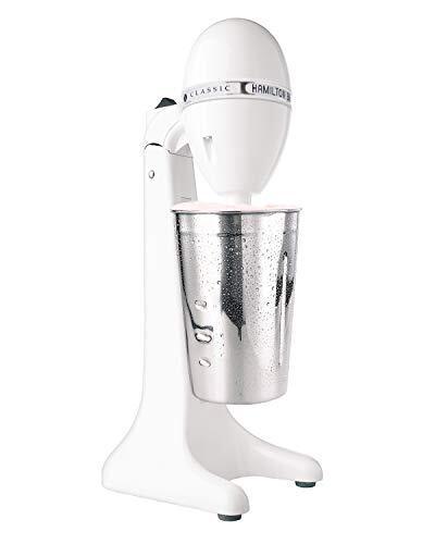 Hamilton Beach 727B DrinkMaster Electric Drink Mixer, Restaurant-Quality Retro Milkshake Maker & Milk Frother, 2 Speeds, Extra-Large 28 oz. Stainless Steel Cup, White