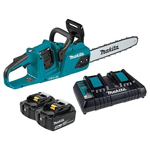 Makita XCU07PT 18V X2 (36V) LXT Lithium-Ion Brushless Cordless (5.0Ah) 14 Chain Saw Kit, Teal