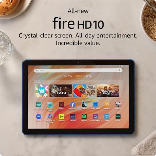 All new Fire HD 10 tablet, built for relaxation, 10.1 vibrant Full HD screen