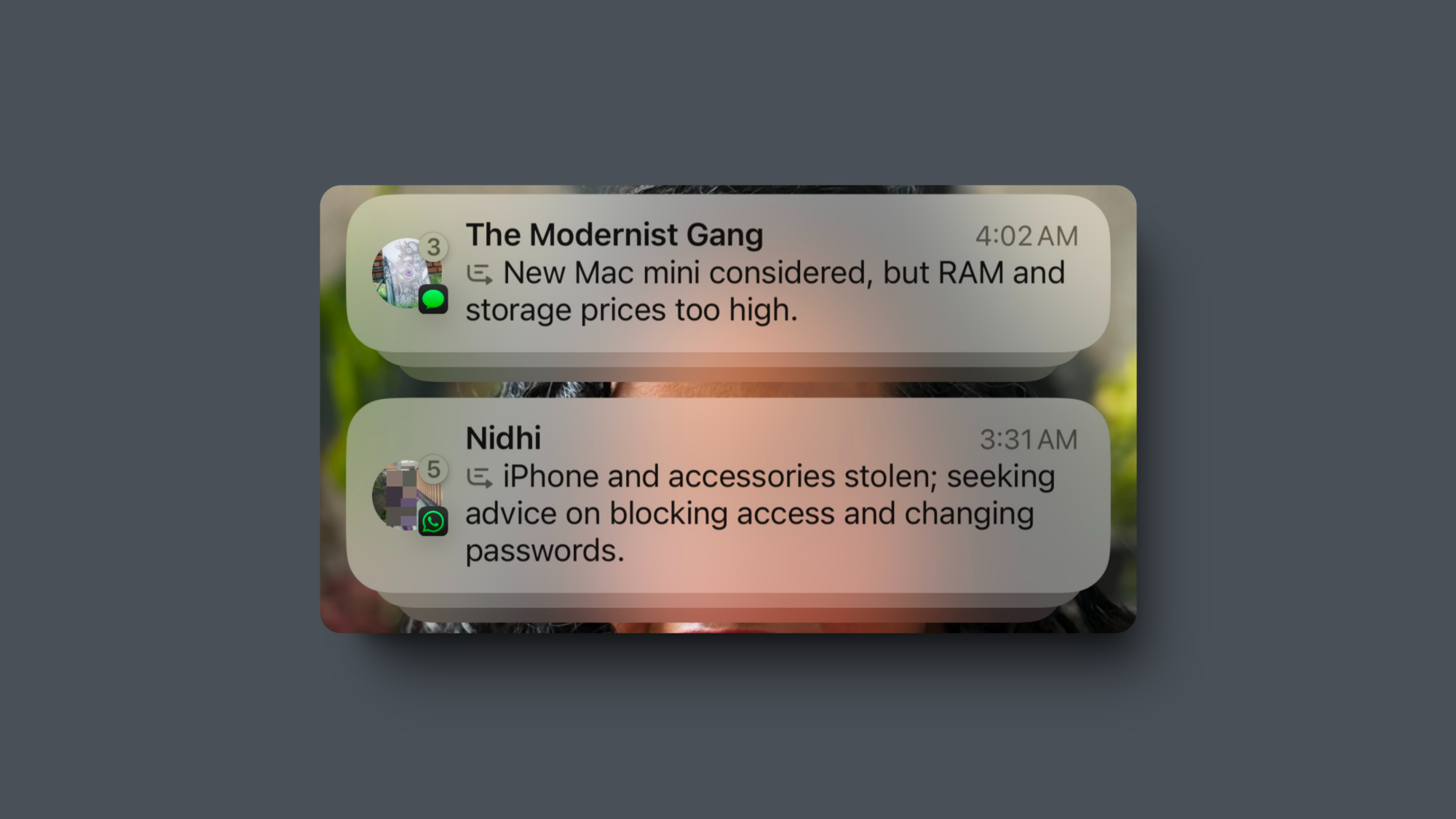 Example of Apple Intelligence Notification Summaries on iPhone.