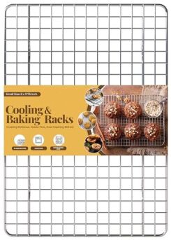 Utopia Kitchen Cooling Racks for Baking, Stainless Steel Wire Cookie Rack Fits Jelly Roll Sheet Pan, Oven Safe for Cooking, Roasting, Grilling - 8 x 11.75 Inches