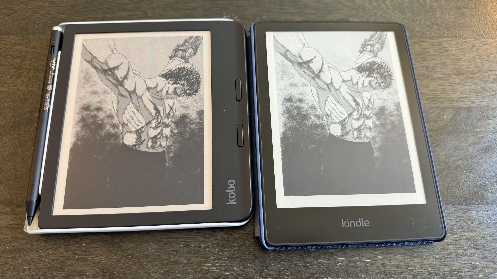 Berserk displayed on Kobo Libra Colour and Kindle