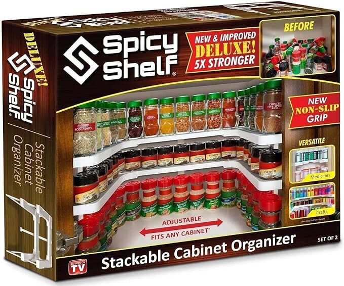 Spicy Shelf Spice Rack Organizer for Cabinet - Expandable Spice Rack and Stackable Cabinet & Pantry Organizer