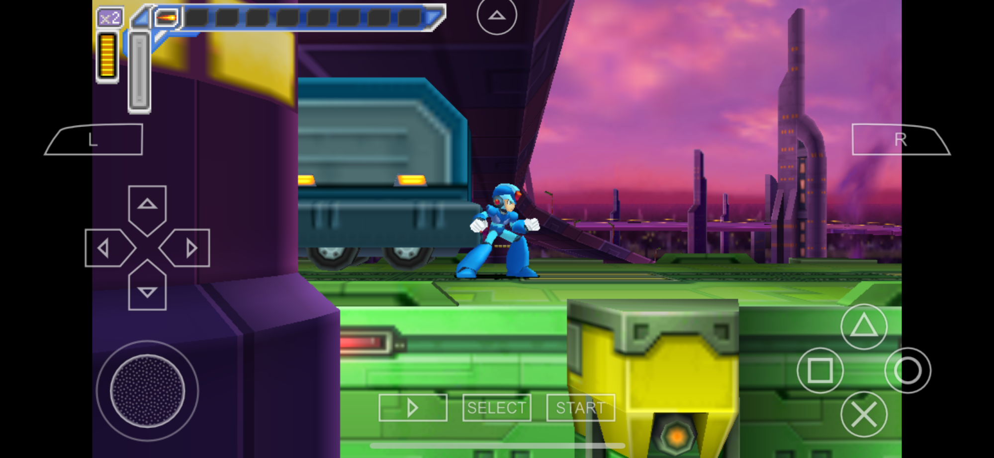 Mega Man Maverick Hunter X running in PPSSPP