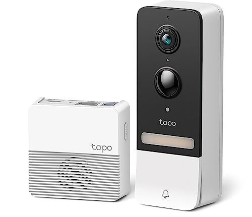 Tapo TP-Link Smart Video Doorbell Camera, Chime Included, 2K 5MP, Color Night Vision, 2-Way Audio, Free AI Detection, Cloud/SD Card Storage, Works w/Alexa & Google Home, D230S1